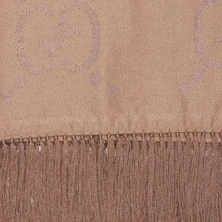 GUCCI Wool Knit Scarves Women's Brown-1