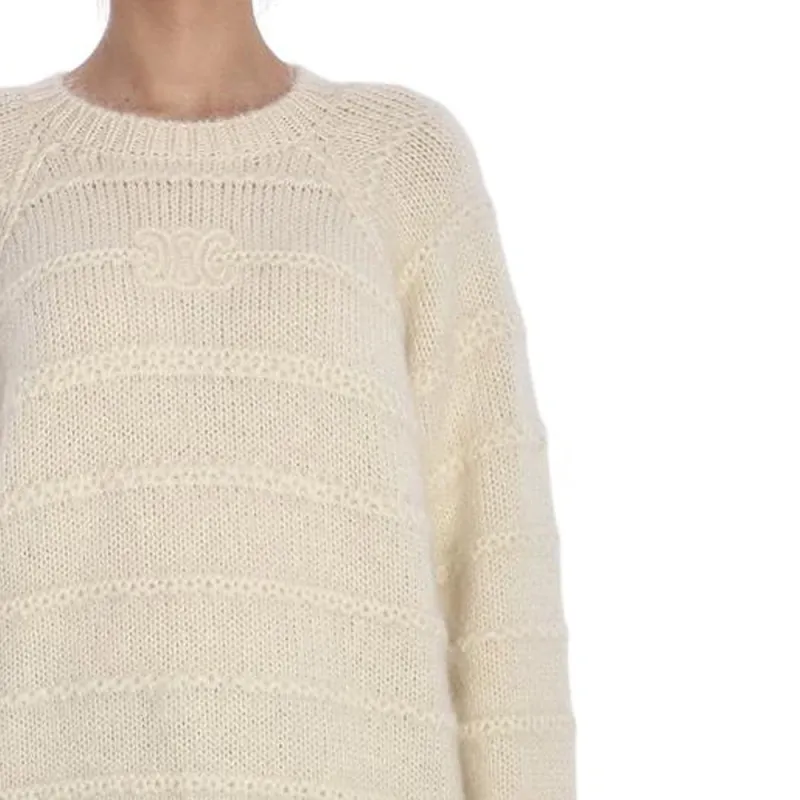 CELINE Triomphe Crew Neck Sweater In Mohair And Silk-5