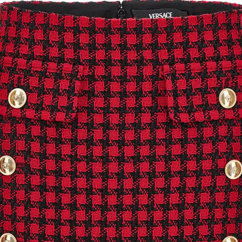 VERSACE Checked Mini Skirt-5