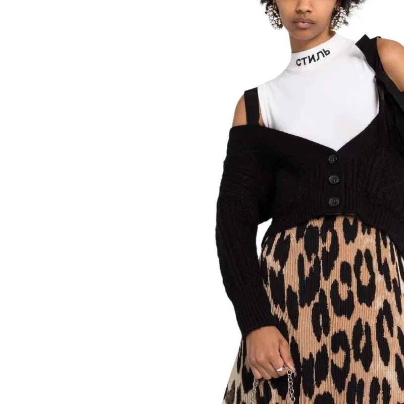 RED VALENTINO FW21 Knitted Fabric Cardigan Women's Black-5