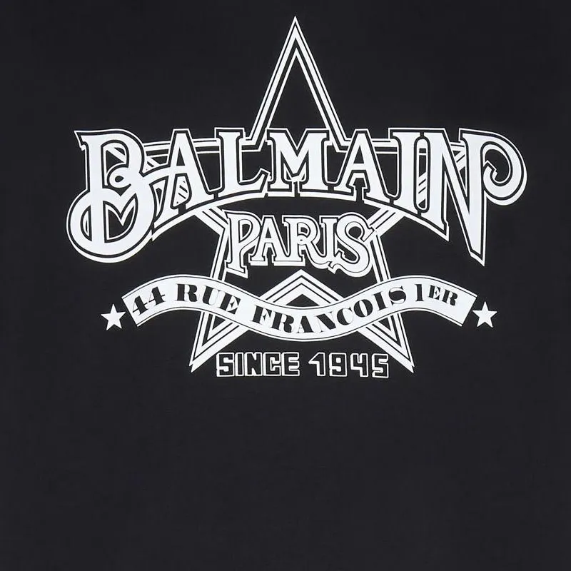 BALMAIN Star Printed Crewneck T Shirt-5