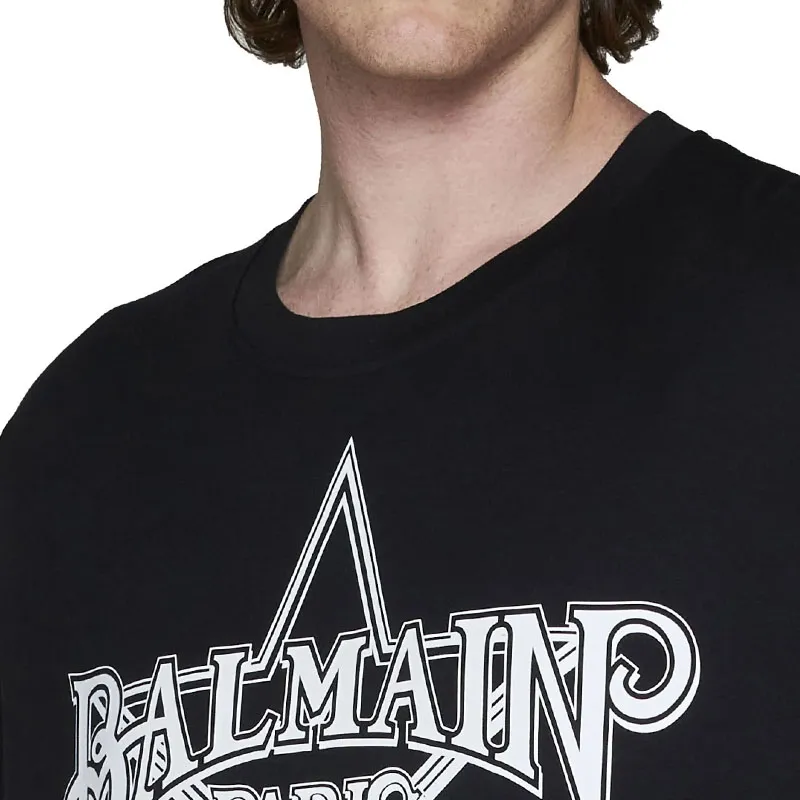 BALMAIN Star Printed Crewneck T Shirt-6