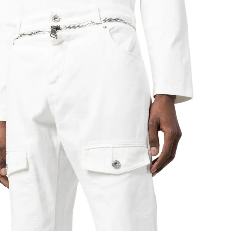 BALMAIN Straight Denim Cargo Pants-4