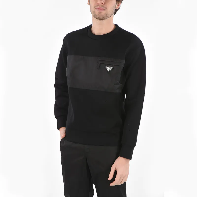 PRADA FW22 Sweatshirt Men's Black - POIZON PRADA FW22 Sweatshirt Men's Black - POIZON