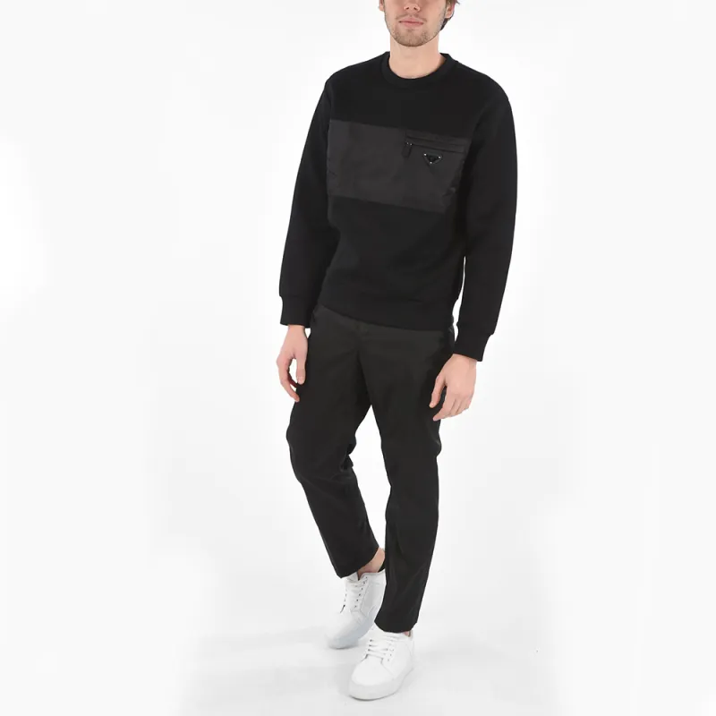 （sale)プラダ、ジッパー付き黒のスウェットシャツ PRADA SS22 Sweatshirt Men's Black - POIZON