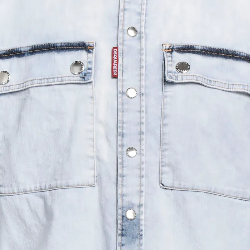 DSQUARED 2 Fashion Western Shirt Shirt Men's Blue-5
