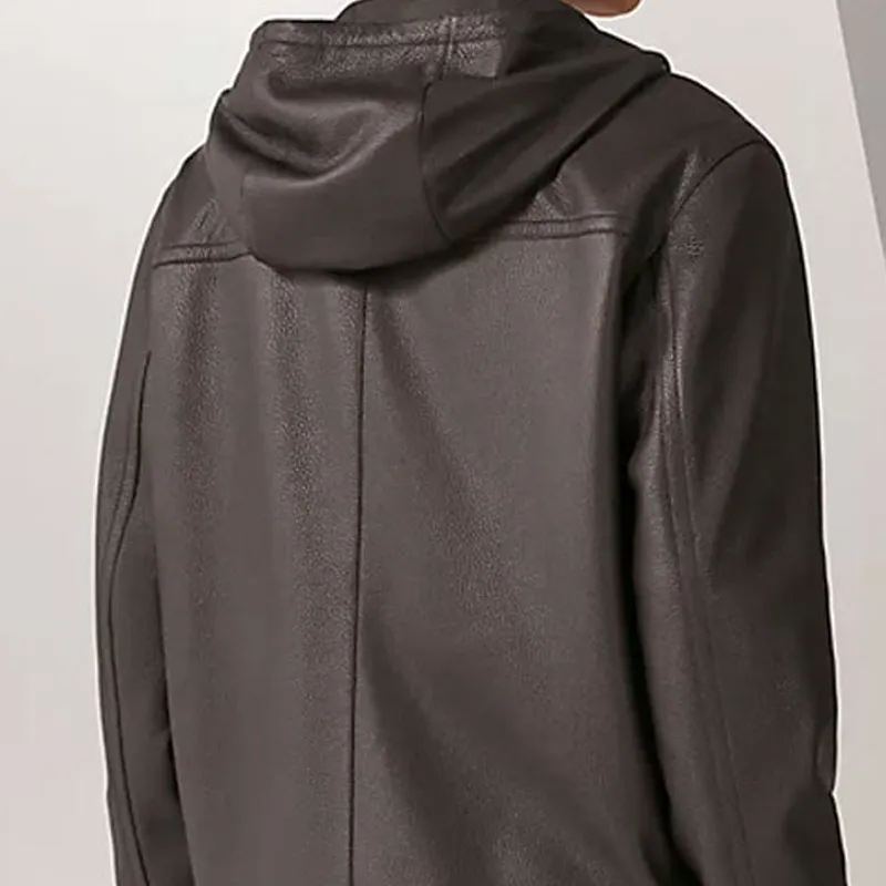 HERMES Leather Jackets Men Dark Brown-5