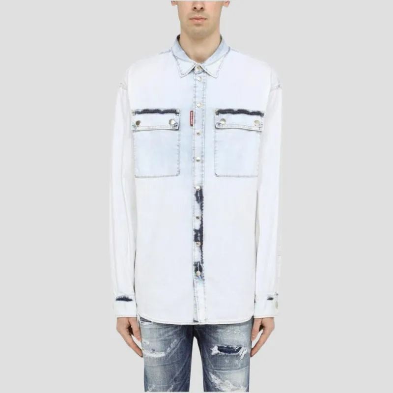 DSQUARED 2 Fashion Western Shirt Shirt Men's Blue-2