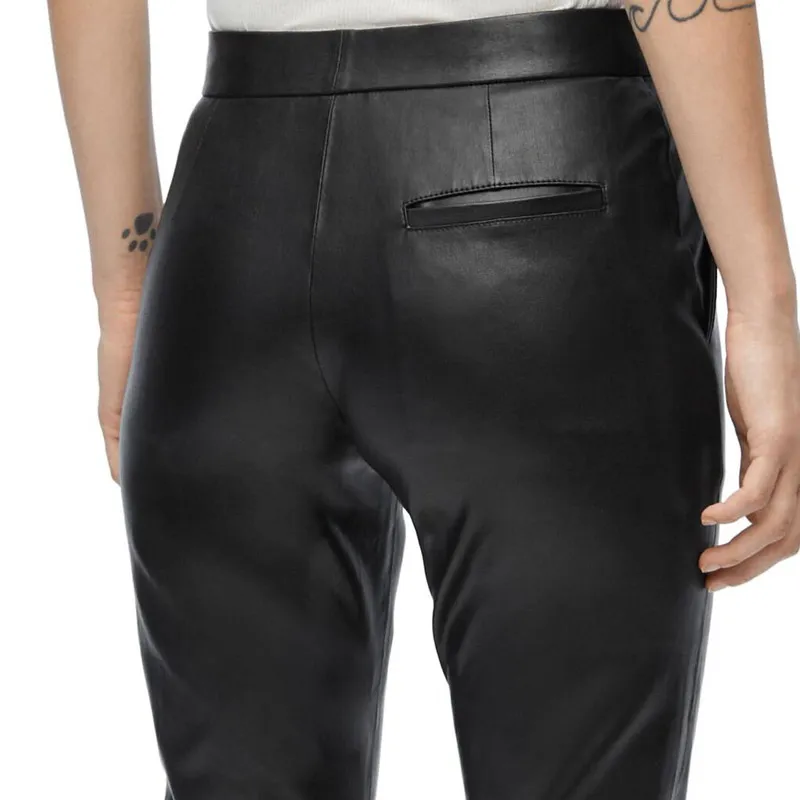 LOEWE FW23 Leather Pants Women's Black-5