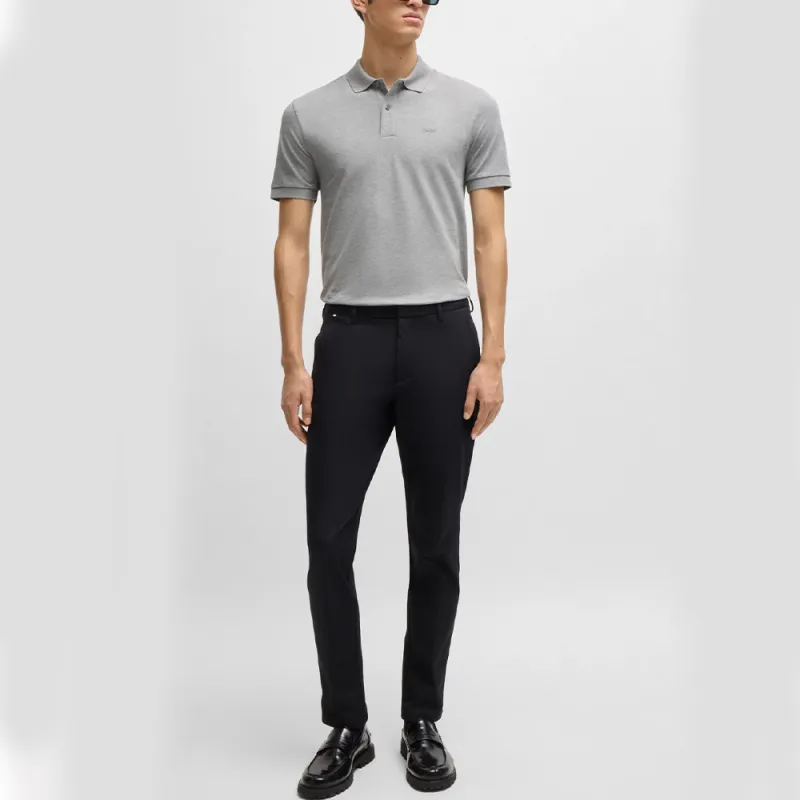 HUGO BOSS Logo embroidered Mélange effect Organic cotton Polo Shirt-5