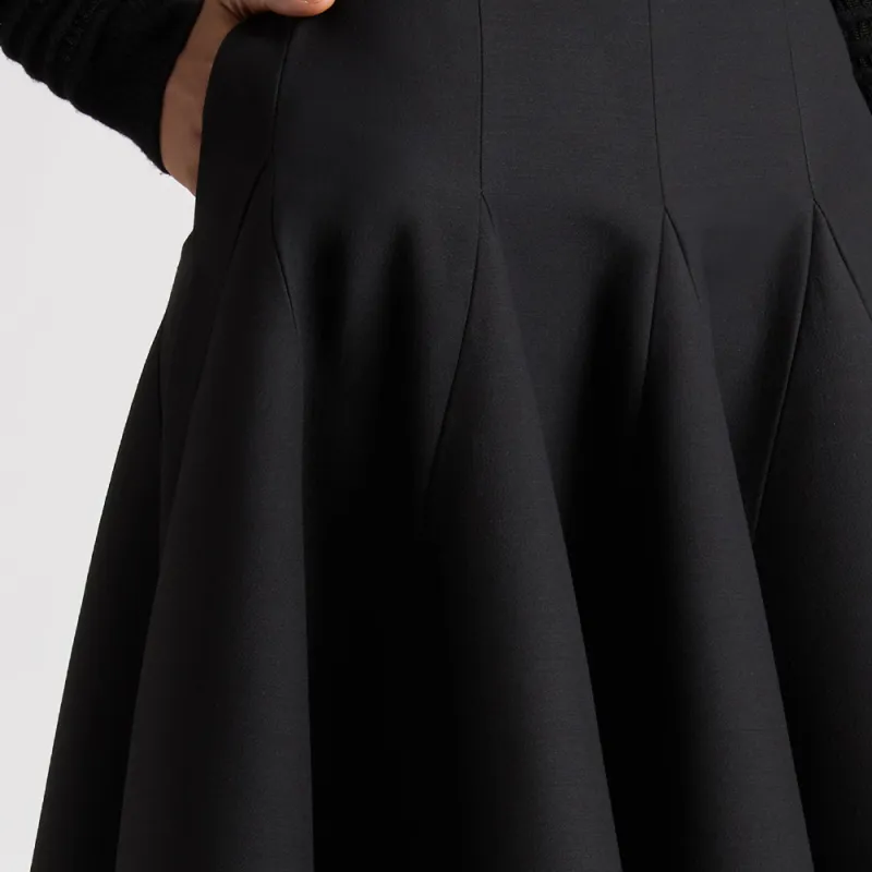 Valentino Crepe Couture Flared Midi Skirt-5