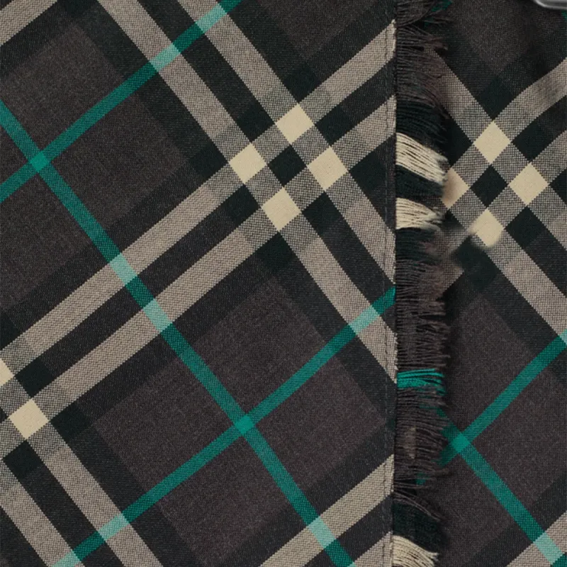 Burberry Check Pattern Frayed Edge Mini Skirt-5