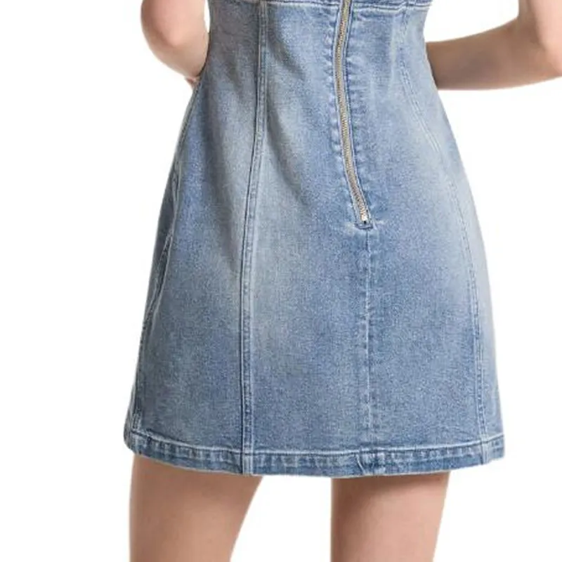 MICHAEL KORS MMK SS24 Slip Dress Women's Denim Blue-5