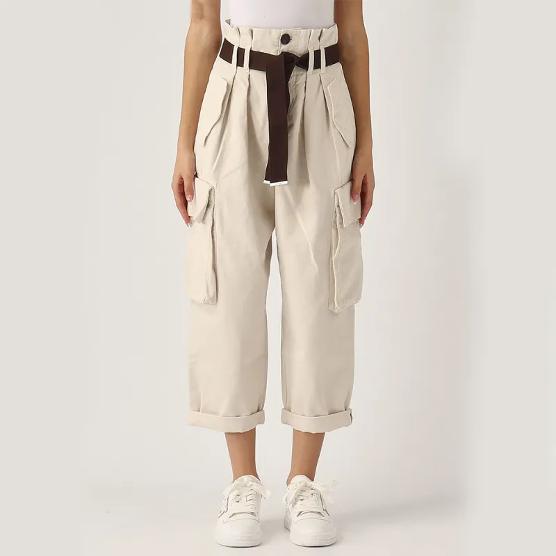 PINKO Belted Cargo Trousers-3