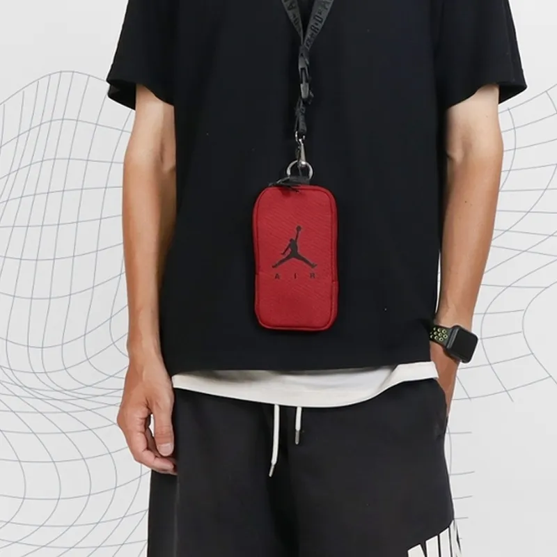 Jordan Polyester Cell Phone Pouch Crossbody Waist Bag Card Wallet Regular Unisex Red-4