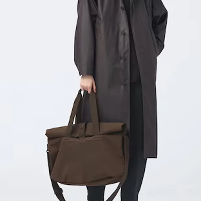 UNIQLO Nylon Crossbody One Shoulder Handbag Regular Unisex Dark Brown-5