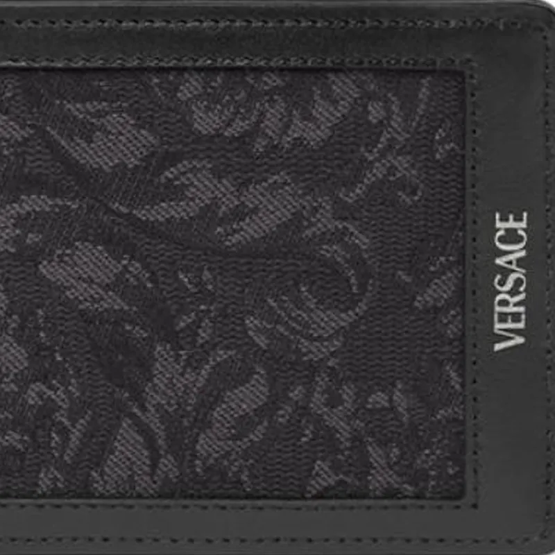 VERSACE Barocco Polyamide Wallet Men's Black-3