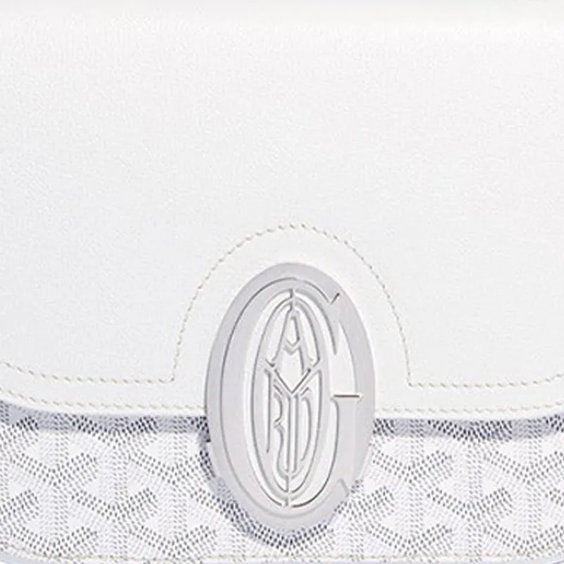 GOYARD 233 Canvas With Leather Shoulder Bag Crossbody Bag Women's White-5