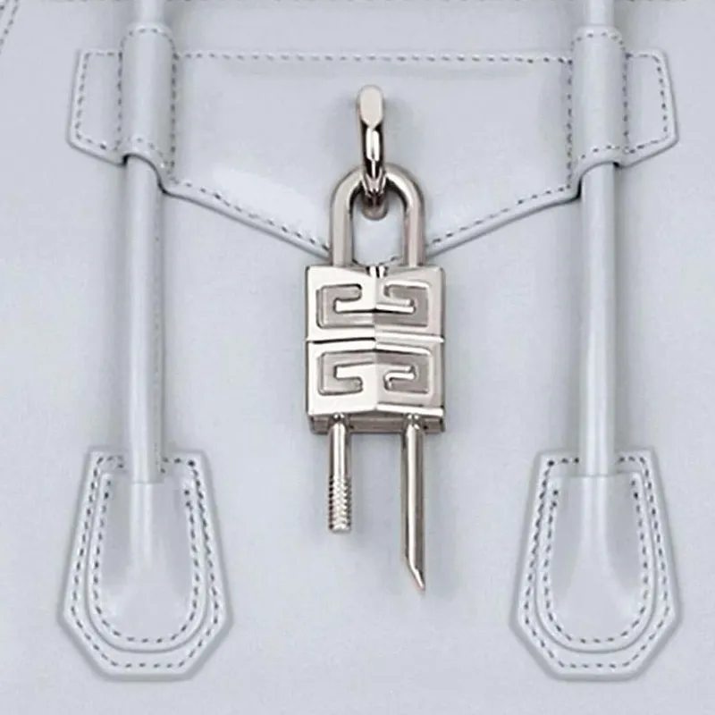 GIVENCHY Antigona Lock Calfskin Handbag Small Size Women's Light Gray-3