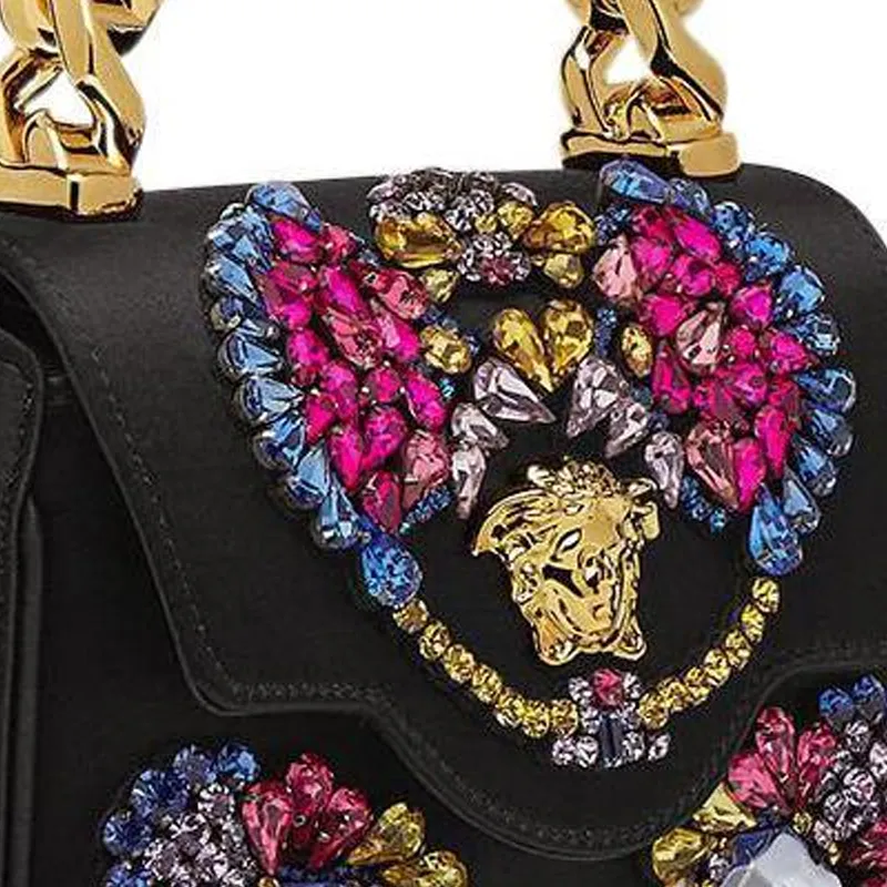 VERSACE La Medusa Leather Shoulder Bag Crossbody Bag Handbag Extra Mini Women's Black-5