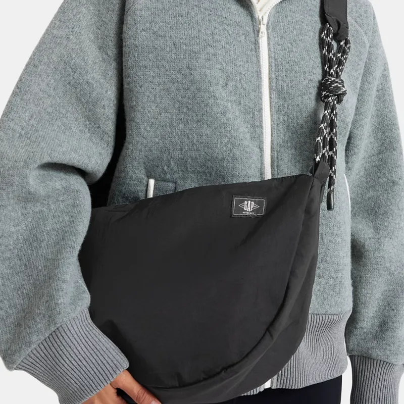 GAP Polyamide Shoulder Bag Crossbody Bag Medium Size Women's Black-4