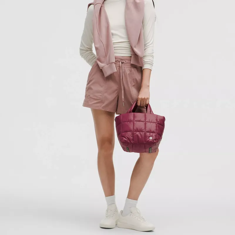 Lululemon Nylon Tote Bag Shopping Bag Shoulder Bag Crossbody Bag Handbag Mini Women's Deep Red-2
