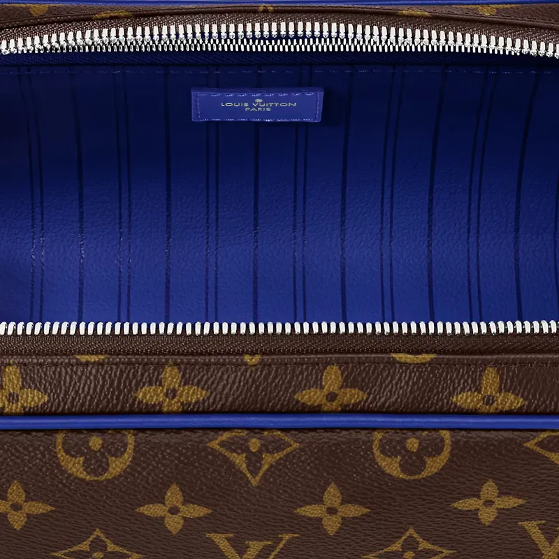 LOUIS VUITTON Dopp Kit Monogram Macassar Coated Canvas Toiletry Bag Men's Indigo-4
