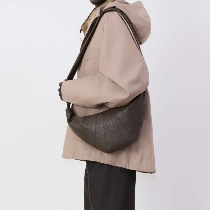Lemarie Nappa Leather Mediun Croissant Bag Women's Dark Chocolate-3