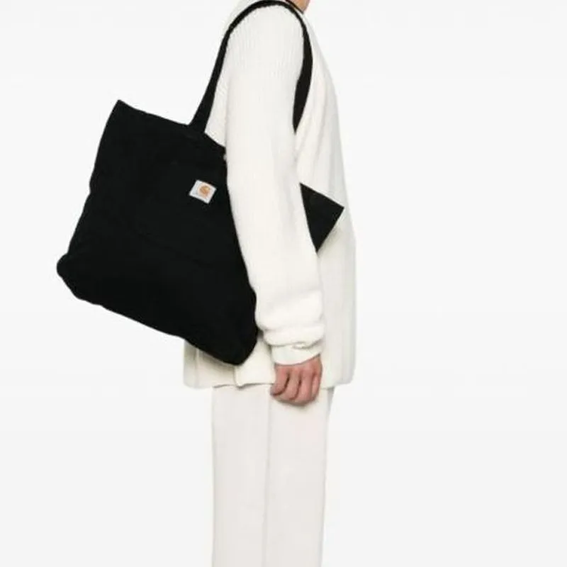 Carhartt WIP Cotton Tote Bag, Shopping Bag, Shoulder Bag, Handbag Regular Men's Black-5
