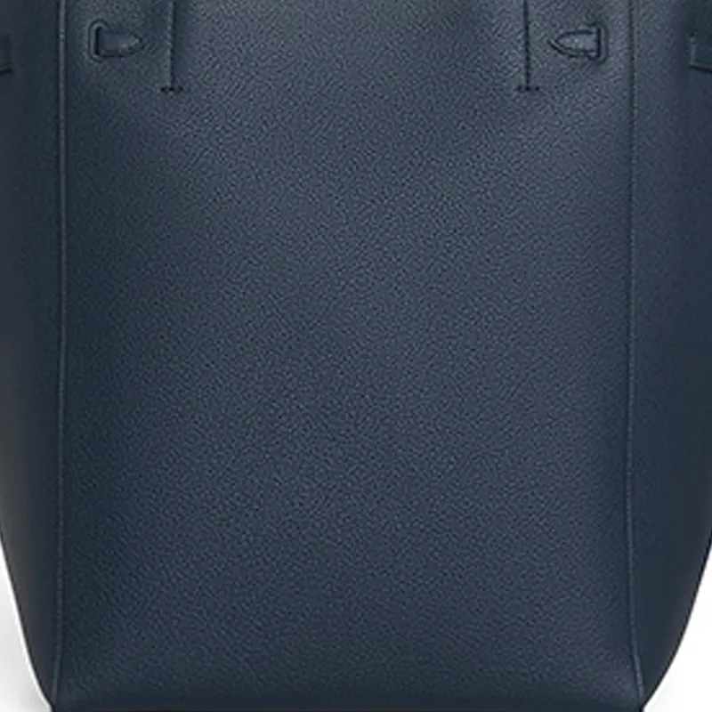 CELINE Grained Cow Leather Tote Shoulder Handbag Medium Size Women's Marine Blue-4