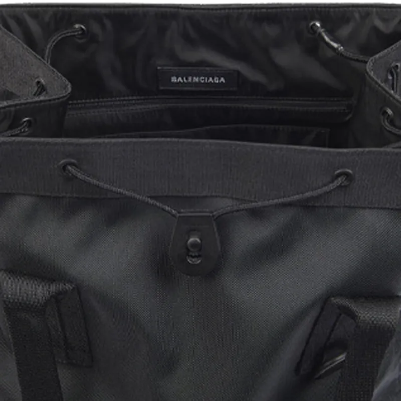 Balenciaga Army Recycled Nylon Tote Bag Shopping Bag Shoulder Bags Small Size Men's Black-4