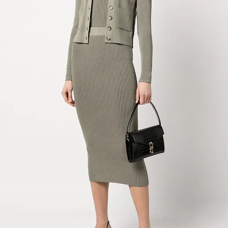 Anine Bing Colette Crocodile effect Shoulder Bag-4