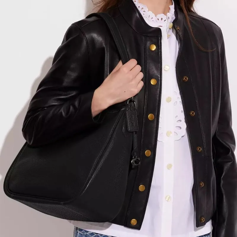 COACH Cary Soft Pebbled Leather Portable Crossbody Bag Shoulder Bag Large Size Women's Black-3