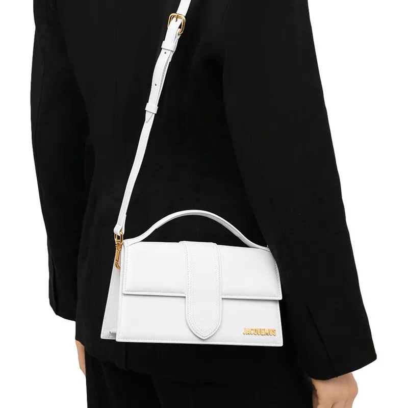 Jacquemus Cow Leather Shoulder Bag Women's White-4