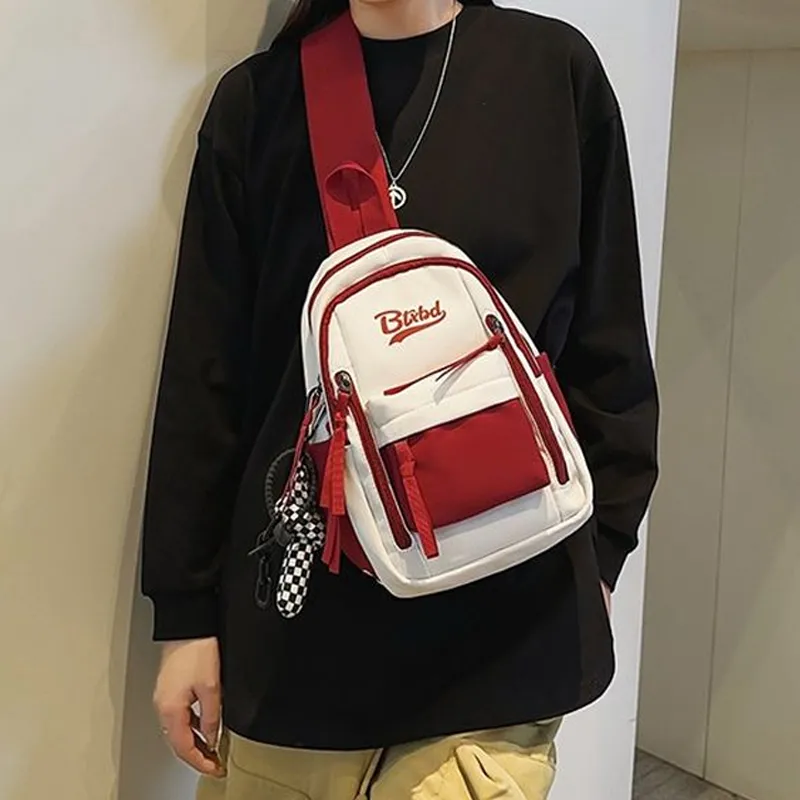 S.REPHEN Nylon Sling Bag Crossbody Bag Shoulder Bag Regular Unisex Black/Red-10