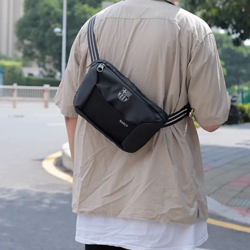 PETERPOINT Nylon Fabric Card Holder Sling Bag Small Size Men's Black-4
