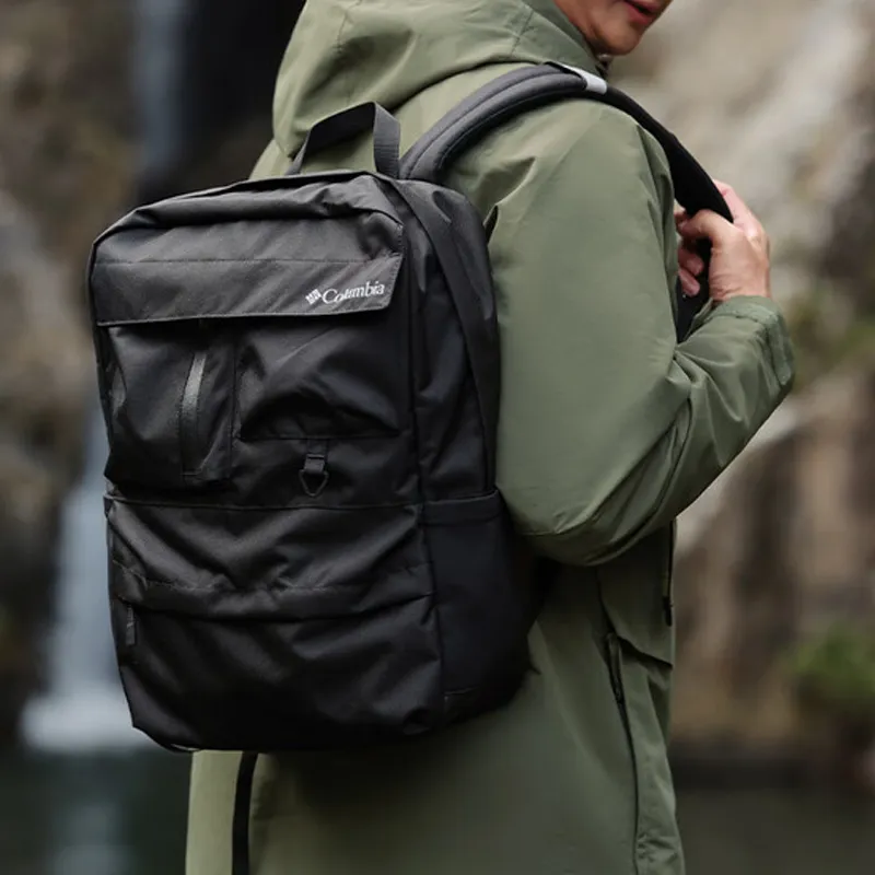 Columbia Fabric With PU Backpack Regular Unisex Black-4
