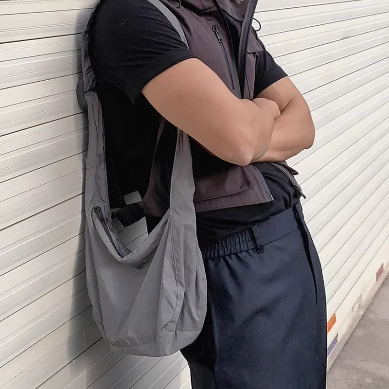 COS Polyester Saddle Bag, Shoulder Bag, Crossbody Bag Regular Men's Silver-3