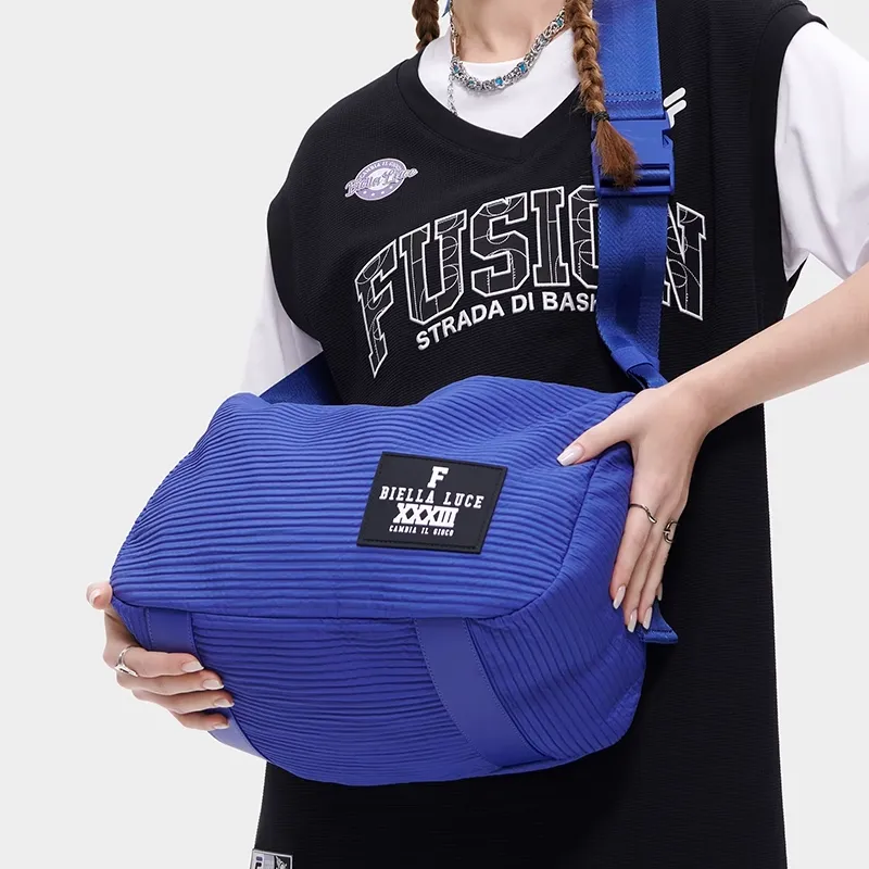 FILA FUSION Fabric Handbag Shoulder Bag Crossbody Bag Unisex Santorini Blue-4
