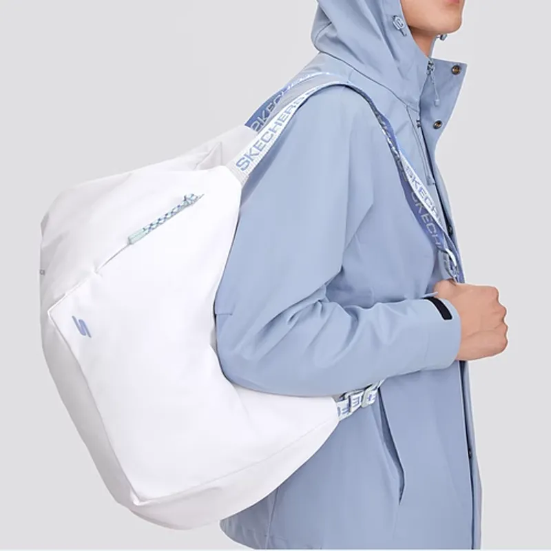 Skechers Fabric Handbag Travel Bag Regular Unisex Celebrity White-4