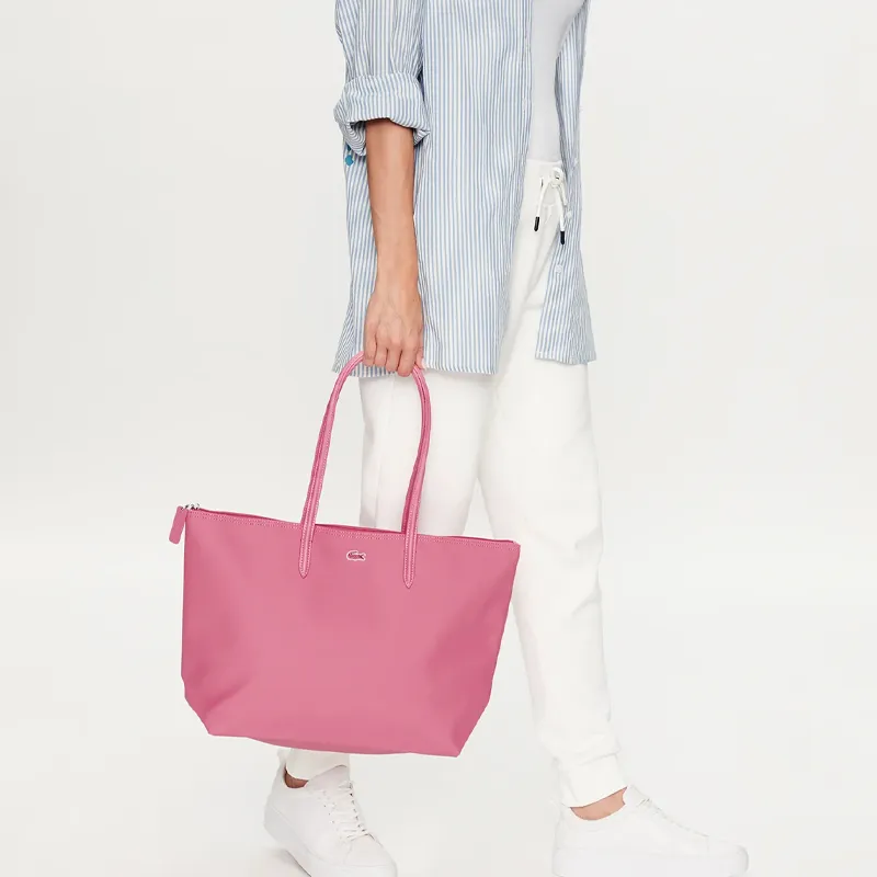 LACOSTE Synthetic Leather Tote Bag, Shopping Bag, Handbag, Shoulder Bag Regular Women's Pink-4