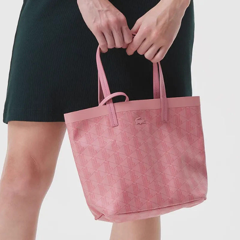 LACOSTE PVC Tote Bag Shopping Bag Handbag Small Size Women's Pink-3