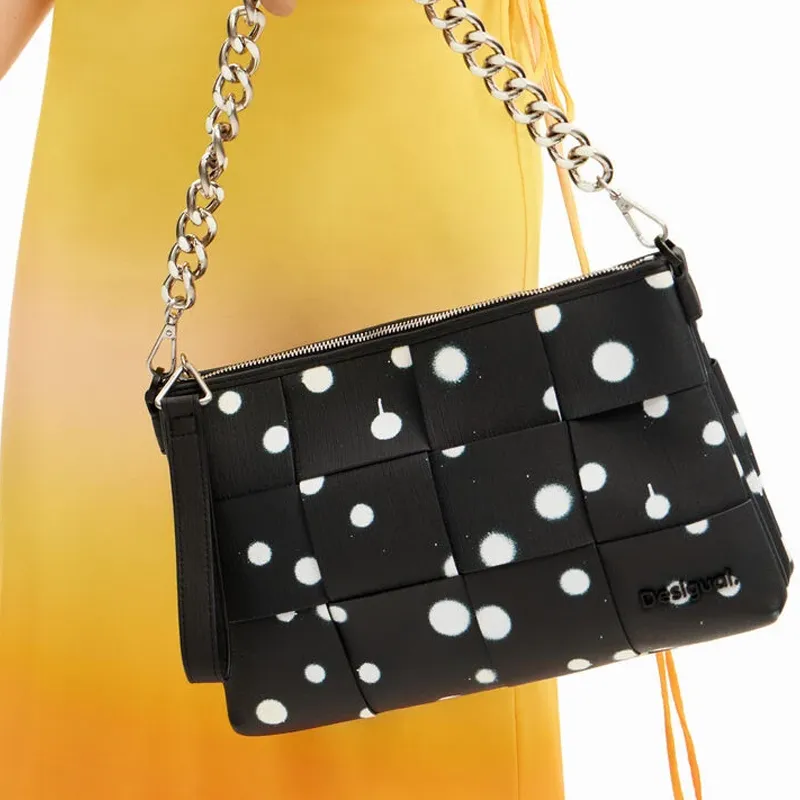 Desigual PU Portable Crossbody Bag, Shoulder Bag Regular Women's Black-5