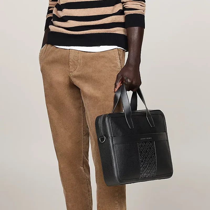 Tommy Hilfiger TH Monogram Polyurethane Laptop Bag Regular Men's Black-4