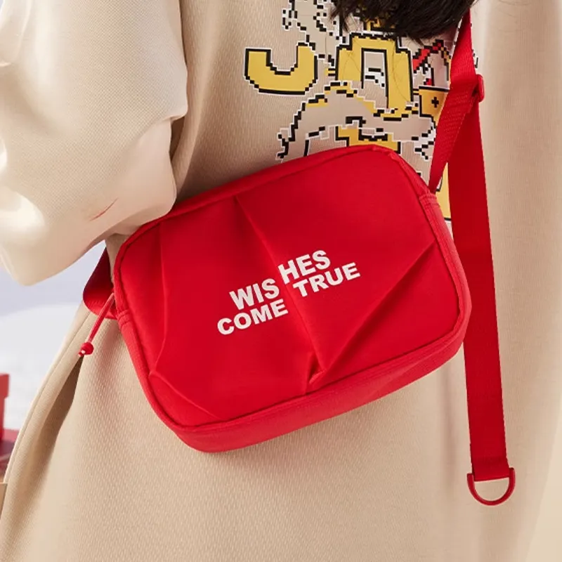361° Fabric Crossbody Bag Shoulder Bag Regular Unisex Red-4