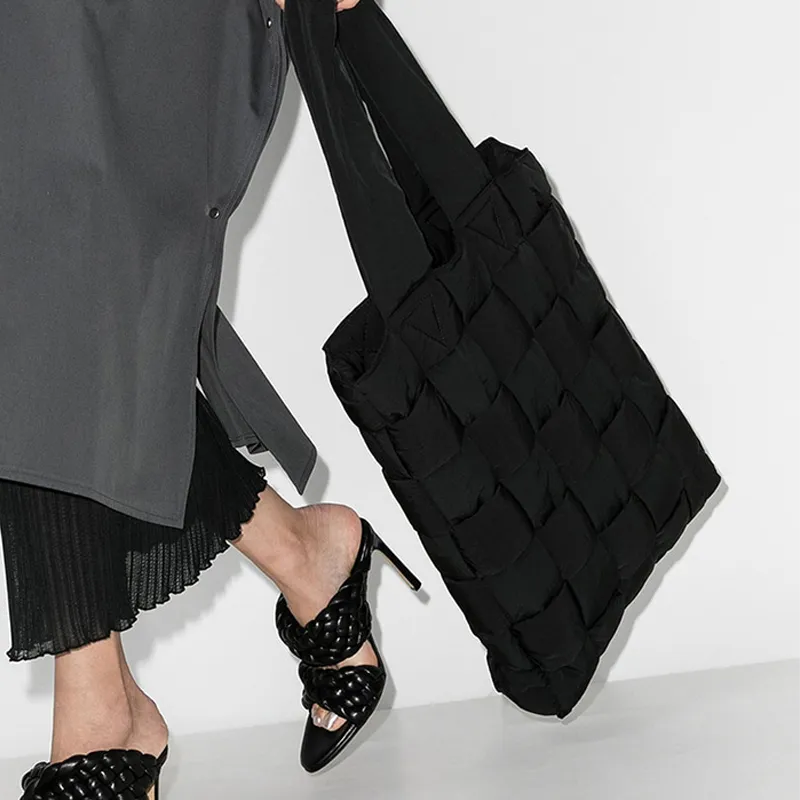 Bottega Veneta Nylon Tote Bag, Shopping Bag, Handbag Women's Black-3