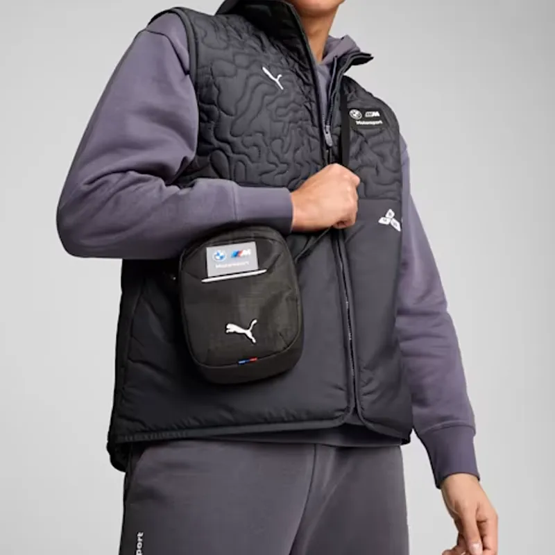 PUMA × BMW Collaboration Polyester Shoulder Bag, Crossbody Bag, Handbag Trumpets Unisex Black-4