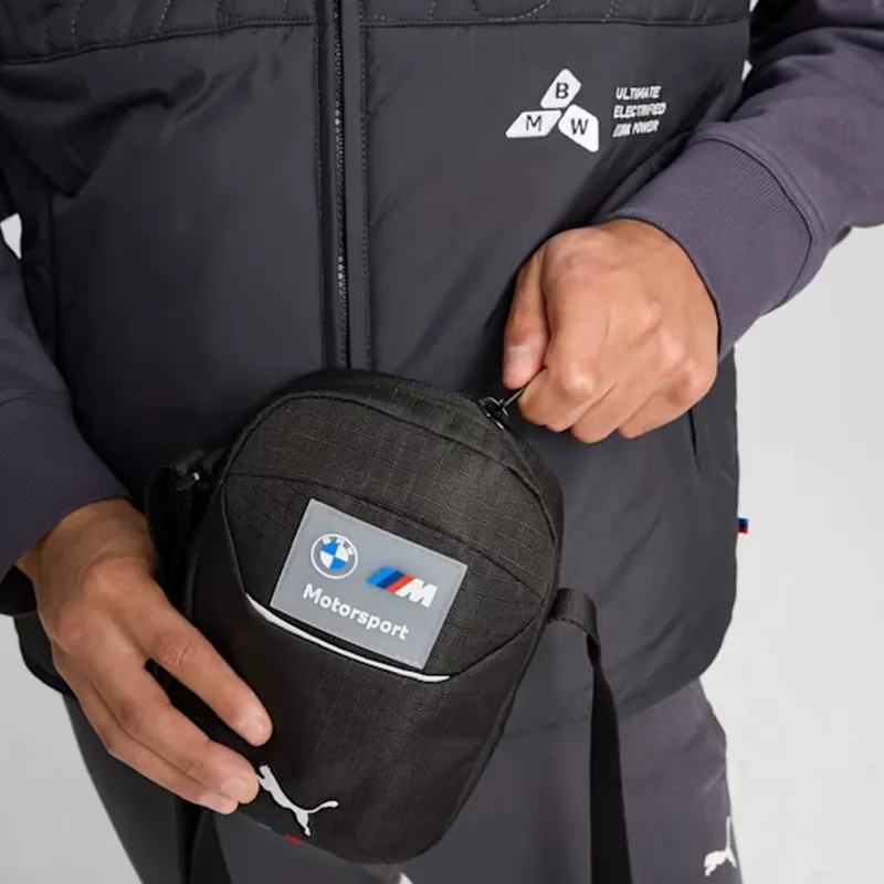 PUMA × BMW Collaboration Polyester Shoulder Bag, Crossbody Bag, Handbag Trumpets Unisex Black-3