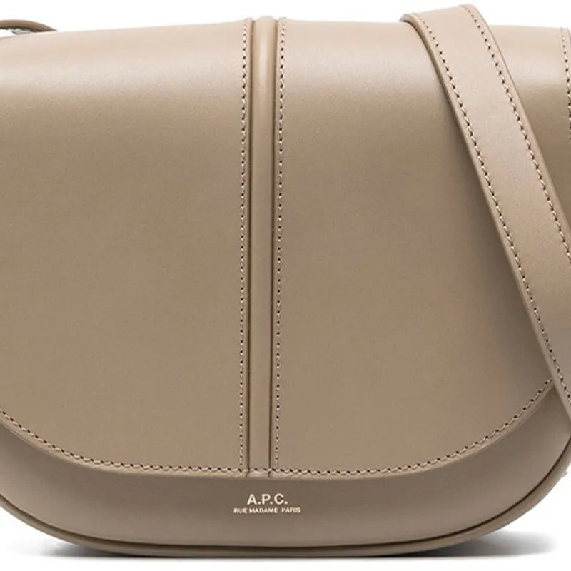 A.P.C Calfskin Shoulder Bag Crossbody Bag Women's Taupe-4