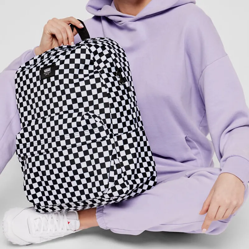 Vans Polyester Backpack Regular Unisex Black White-3